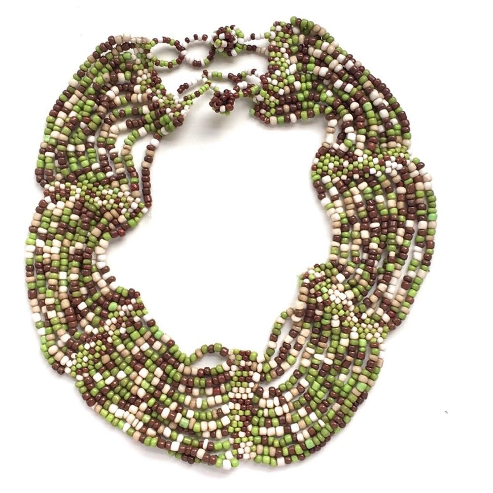 Jewelry beaded summer boho necklace NWT details